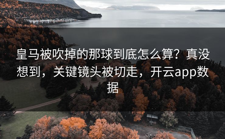 皇马被吹掉的那球到底怎么算?真没想到,关键镜头被切走,开云app数据
